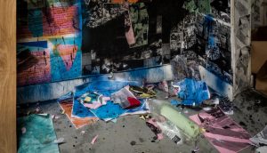 Sam Vernonâ€™s very suggestive, emblematic images and abstract scenes confront personal and historical memories